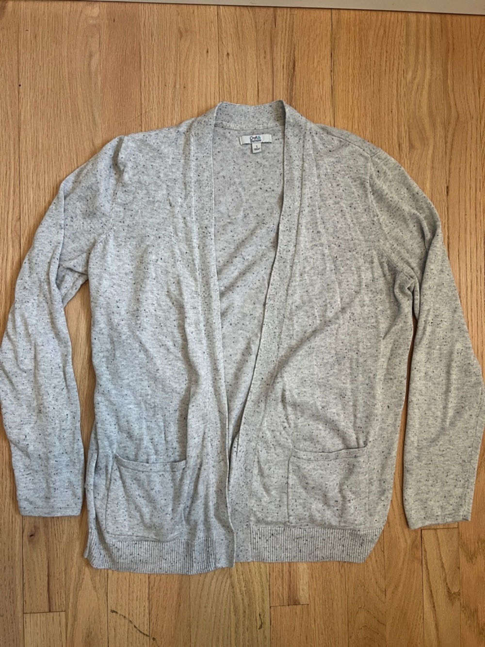 croft & barrow Heather Light Gray Open-Front Women's Cardigan